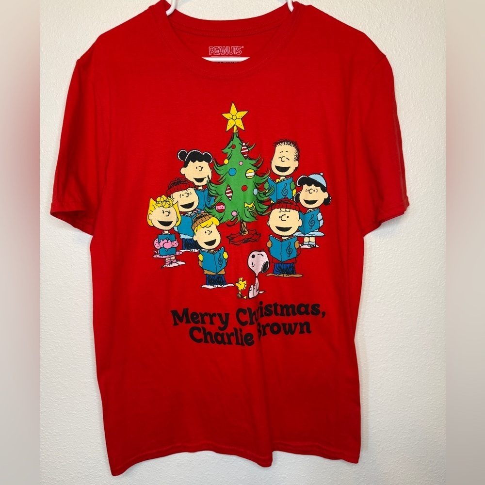 Peanuts Merry Christmas Charlie Brown Red Graphic Tee - Picture 3 of 6